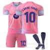 Edición Especial Barcelona Rosa Camiseta Champions League 10 Yarmar Pedri Conjunto de Uniforme de Fútbol Infantil Venta al por Mayor para Hombre