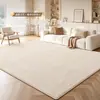 Alfombra para Sala de Estar, Estilo Crema, Color Sólido Nuevo, Impermeable, Resistente a Manchas, No Lavable, Limpiable con Trapo, Resistente a la Suciedad, Fácil Cuidado, Alfombra para Mesita de Noche de Dormitorio