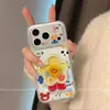 Adecuado para funda de teléfono Apple 17, de gama alta, estilo Ins, moderno, iPhone 15, flor creativa, cara sonriente, agitador