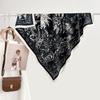 Elegante Toalla Cuadrada Francesa de Primavera y Otoño Vintage Nicho Estampada Floral Chal Protector Solar de Moda de Alta Gama