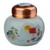 Frasco Redondo Sellado de Cerámica Botella de Miel Tapa de Silicona Antifugas Frasco Zui para Cremas Antihumedad Frasco para Té Botella de Celadón Tapa de Rosca Botella de Empaque