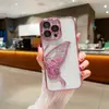 Funda para Teléfono Móvil Apple 14 Lente 13 Película Protectora 11 con Mariposa de Ensueño Galvanizada y Carcasa de Arena Movediza 16 Adecuada para iPhone 17 Promax