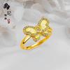 Loja de ouro com flores de ouro de areia francesa antiga uma variedade de anéis cobre banhado a ouro design de nicho moda anel curinga atacado