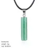 Collar Cilíndrico de Cristal Natural de 30 mm Estilo Minimalista Europeo y Americano Transfronterizo Colgante de Piedra Preciosa Cilíndrica Tallada de Ágata en Bruto