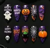 Uñas vestibles de Halloween superventas transfronterizas europeas y americanas, piezas de arte de uñas de calabaza, calavera y fantasma puramente hechas a mano, productos terminados para venta al por mayor de alta gama