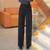 Pantalones de Pierna Ancha de Cintura Alta Adelgazantes de Moda para Mujer Otoño/Invierno 2026 Nuevos Pantalones Casuales Rectos Sueltos y Fluidos
