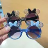 Gafas de Sol Infantiles Coloridas con Forma de Lazo y Estrellas, Gafas de Sol de Moda y Lindas para Niñas, Gafas Anti-UV con Puntos de Estrella