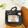 Lindo Bolso Cruzado para Estudiante Universitario Bolso Estilo Universitario para Mujer Transparente Color Sólido Bolso Hinchado Dolorido Gran Capacidad Bolso de Hombro para Estudiante de Secundaria Trendy