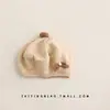 Boina de tricô fofa com laço, um chapéu quente e grosso para bebês e crianças pequenas, perfeito para o outono e inverno
