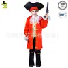 Fantasia Cosplay de Pirata Príncipe Menino Crianças Capitão Antigo Show de Palco Fantasia Festa Pirata
