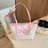 Bolsa Grande Popular de Laço Feminina 2026 Novo Estilo Grande Capacidade Bolsa Tote de Bolinhas Bolsa de Ombro para Trabalho e Deslocamento