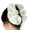 Puff perolado extra grande para afinar o rosto, elástico de cabelo plissado, presilha de tubarão, presilha de coque de cabelo da moda, acessórios de cabelo femininos