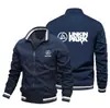 Chaqueta de moda transfronteriza de Amazon para hombre, con cremallera, color liso, talla grande, con logotipo deportivo, personalizada, de comercio exterior.