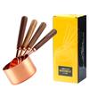 Herramientas para hornear Taza medidora de acero inoxidable Cuchara medidora Juego de nogal Oro rosa Taza medidora Cuchara medidora Taza para el vientre Utensilios de cocina