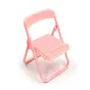 Cadeira Dobrável Criativa Suporte para Celular de Mesa Cor Macaron Suporte de Banquinho Enfeites Suporte Preguiçoso Portátil