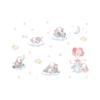 Nuvens de desenho animado elefante fofo dormindo adesivos de parede autoadesivos adesivos de decoração de parede de fundo para quarto infantil BR0804F
