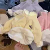 Chaqueta de forro polar de doble cara para niños y niñas, abrigo de invierno grueso con forro de forro polar y cuello alto para niños mayores, ropa exterior cálida para niños