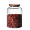 Fabricante Pote de Vidro Selado Madeira de Acácia Cozinha Doméstica Grande Capacidade Pote de Casca de Tangerina Pote de Armazenamento de Vidro de Alto Borossilicato