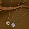 Banho de ouro real calcedônia imitação temperamento corrente clavícula feminina design de nicho alta sensação letra D colar corrente de pescoço estilo commuter