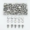 Broches de Presión de 15 mm en Caja, 50 Juegos de Tornillos de Acero Inoxidable de Cobre, Broches de Hebilla Grandes Blancos, Botones de Lona para Lona para Uso Transfronterizo