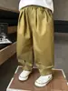Pantalones Casuales Lisos de Verano para Niños Anti-Mosquitos con Puños Plisados, Pantalones Elegantes de Moda para Niños, Pantalones Largos de Exportación para Niños Pequeños y Niños