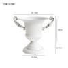 Adornos de Jarrón Cáliz Estilo Europeo Clásico Hierro Forjado Retro Blanco Arreglo Floral para Sala de Estar Mesa de Comedor Maceta para el Hogar