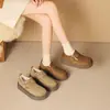 Zapatos ZHR para mujer estilo Birkenstock con forro de polar, colección otoño/invierno 2026, totalmente cerrados, suela gruesa, zapatos de algodón afelpado, botines de nieve sin cordones
