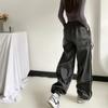 Pantalones rectos holgados con correa a los lados, pantalones tobilleros con cordón, retro, cintura elástica, casuales, deportivos, de secado rápido para mujer