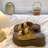 Sandalias de Plataforma de Suela Gruesa con Tiras Cruzadas para Verano para Mujer 2025 Primavera Nuevo Sandalias de Playa Bohemias