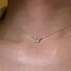 Collar con Colgante Doble de Cruz Anillo de Correr con Diamantes Completos Nuevo Estilo 2026 Lujo Ligero Estilo Exquisito Diseño de Nicho Cadena para la Clavícula Personalización