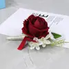 Conjunto de Flor de Muñeca para Novia de Lujo Ligero Estilo Coreano y Ramillete para Novio para Fiesta de Graduación Prom Ramillete de Rosa