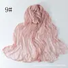 Nuevo Pañuelo de Seda Arrugado para Mujer, Chal Delgado Transpirable de Verano con Protección Solar, Pañuelo para la Cabeza Versátil de Color Sólido, 180cm de Largo