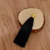 Anel de puxar 8cm fio dourado chapéu canelado borla borla marcador de página pingente sachê diy sachê borla leque borla