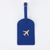 Set de Etiquetas para Equipaje Colgante de Viaje de Cuero PU Portatarjeta de Identificación para Maleta Tablero Anti-Pérdida de Tarjeta de Embarque Avión