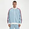Sudadera con cuello alto y bloques de color de tres rayas estilo americano transfronteriza, unisex, colección de otoño, estilo preppy, chaqueta deportiva, prenda exterior holgada