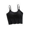 Colete de umbigo com almofada no peito, anti-corrida, esportivo, feminino, seda gelada, sem rastros, roupa íntima de beleza nas costas