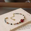 Pulsera de Piedra Natural Pulsera de Cuentas Acero de Titanio No se Desvanece Joyería de Mano Cuentas de Ágata Roja Nicho de Alta Gama