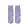 Calcetines de Yoga y Pilates sin Talón para Mujer, Calcetines de Encaje Profesionales Antideslizantes de Media Pantorrilla para Danza, Ejercicio, Fitness, Calcetines de Piso para Adultos