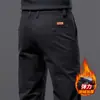 Pantalones Casuales Gruesos con Forro de Polar para Hombre Hong Kong 2026, Pantalones Caqui Rectos Ajustados Elásticos de Negocios para Hombre