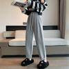 Novo Estilo de Outono Calças de Pai Listradas da Minnie Versão Coreana Cintura Alta Cropped Largas Harem Cenoura Calças Casuais para Mulheres
