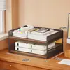 Estantería de escritorio, Estante de almacenamiento para escritorio, Almacenamiento vertical multicapa para ventanal, Librería pequeña, Estante para archivos y libros de escritorio de oficina