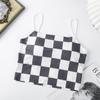Novo Fio Ice Silk Seamless Checkerboard Camisole Base Peito Feminino Embrulho Primavera e Verão Interior Anti-corrida Tube Top