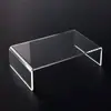 Suporte de exibição em acrílico transparente em forma de U para sapatos e bolsas, suporte de exibição para cosméticos e bolos, feito sob medida com dobra