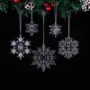 Suministros Creativos de Decoración Navideña, Colgantes de Copo de Nieve Transparentes de Cristal Imitación de Cristal de Hielo, Accesorios de Decoración para el Árbol de Navidad y la Atmósfera Navideña