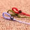 Corda de chaveiro tecida à mão com nó de coco e cordão de fecho, acessórios de corda para pingente de joia semiacabada DIY