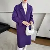 Casaco de Lã Grosso Dupla Face Novo Estilo Coreano Emagrecedor Solto de Botão Duplo Outono e Inverno Casaco Longo de Lã Feminino