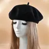 Chapéu Boina de Lã Liso Fino Feminino Mais Vendido Estilo Francês Outono e Inverno Vintage Chapéu de Artista