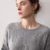 Gola Redonda Flor de Cânhamo Malha de Caxemira Suéter Feminino Casual Quente Base Top 100% Pura Malha de Caxemira para Mulheres