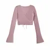 SY20421-26 Cardigan de punto ligero de rayón para otoño, vestido de una pieza, cuello en V, corte ajustado, con cordones, translúcido, protector solar.