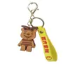 Oso de dibujos animados lindo con gafas mochila colgante muñeca anillo de pareja cadena para bolso de coche de mujer llavero colgante